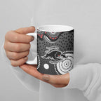 Penrith Panthers Ceramic Mug Aboriginal Dot Pattern - Rugby Mascot Heritage Pride