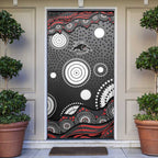 Penrith Panthers Door Cover Aboriginal Dot Pattern - Rugby Mascot Heritage Pride