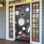 Penrith Panthers Door Cover Aboriginal Dot Pattern - Rugby Mascot Heritage Pride