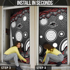 Penrith Panthers Door Cover Aboriginal Dot Pattern - Rugby Mascot Heritage Pride