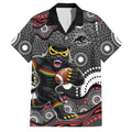 Penrith Panthers Family Matching Mermaid Dress and Hawaiian Shirt Aboriginal Dot Pattern - Rugby Mascot Heritage Pride