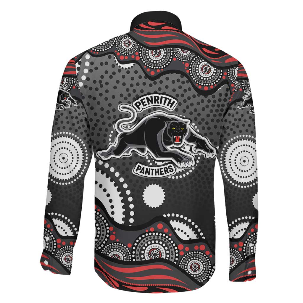 Penrith Panthers Family Matching Off Shoulder Maxi Dress and Hawaiian Shirt Aboriginal Dot Pattern - Rugby Mascot Heritage Pride