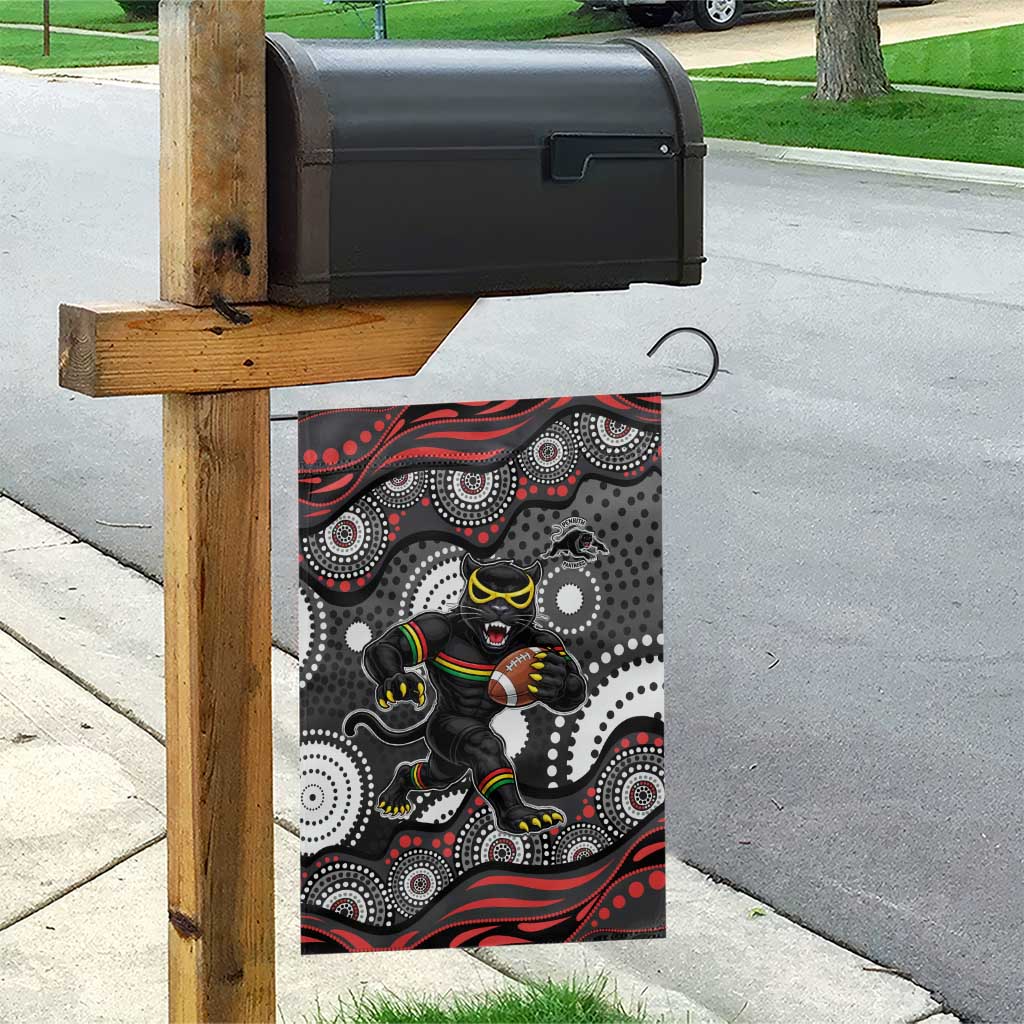 Penrith Panthers Garden Flag Aboriginal Dot Pattern - Rugby Mascot Heritage Pride