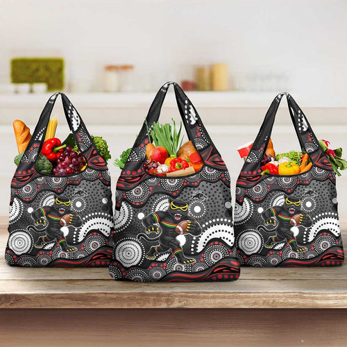 Penrith Panthers Grocery Bag Aboriginal Dot Pattern - Rugby Mascot Heritage Pride