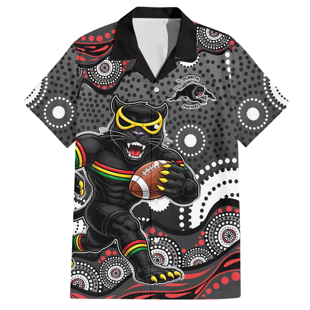 Penrith Panthers Hawaiian Shirt Aboriginal Dot Pattern - Rugby Mascot Heritage Pride