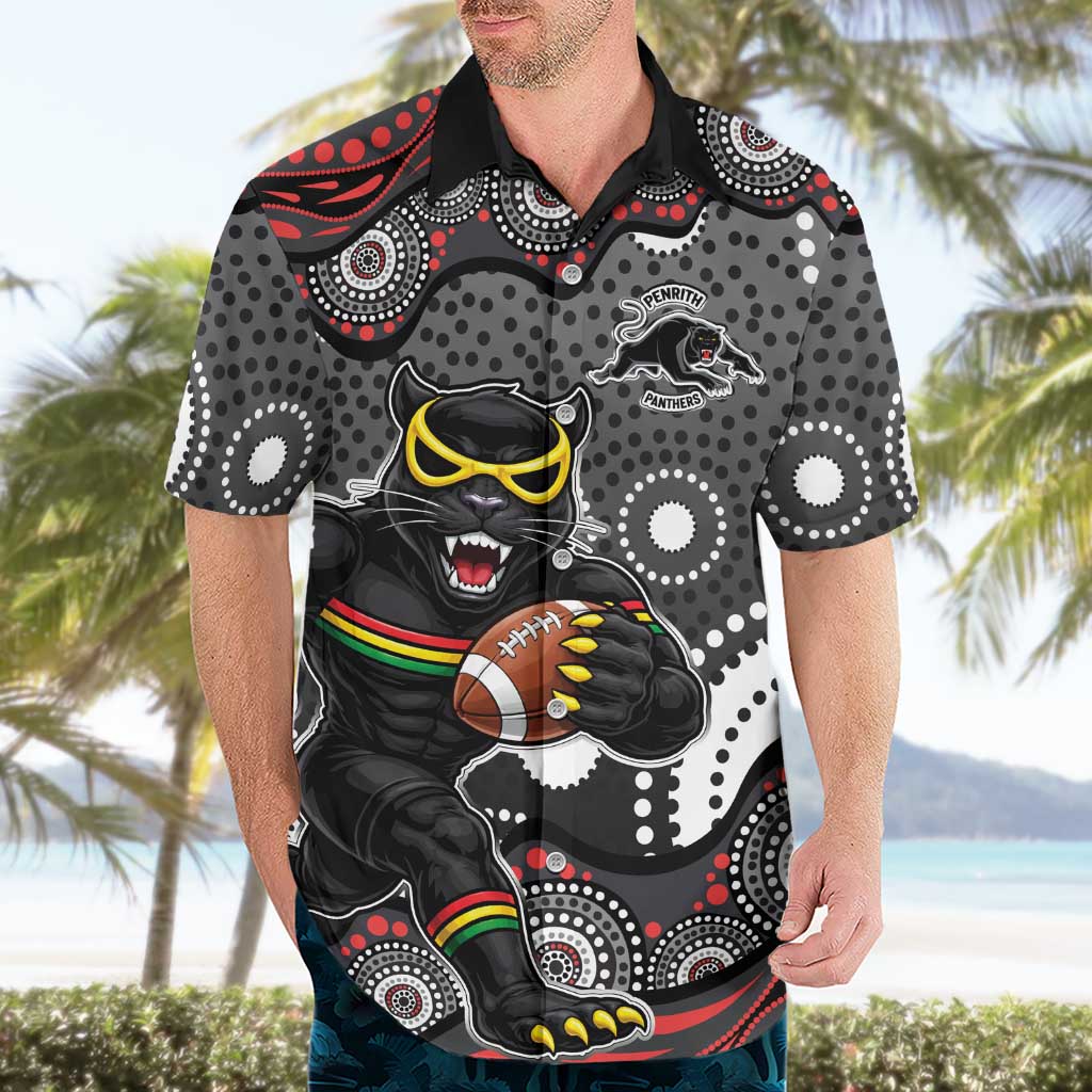 Penrith Panthers Hawaiian Shirt Aboriginal Dot Pattern - Rugby Mascot Heritage Pride