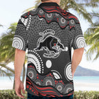 Penrith Panthers Hawaiian Shirt Aboriginal Dot Pattern - Rugby Mascot Heritage Pride