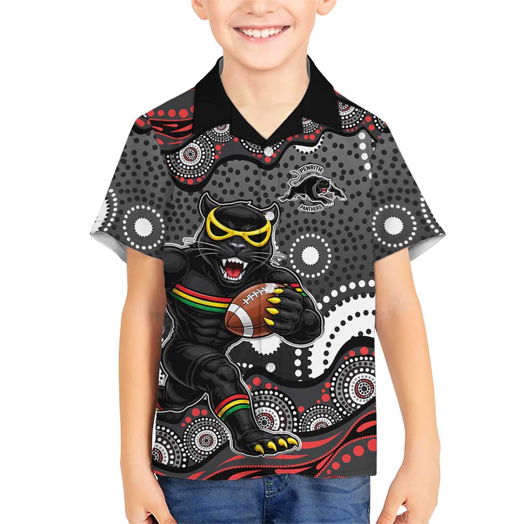 Penrith Panthers Hawaiian Shirt Aboriginal Dot Pattern - Rugby Mascot Heritage Pride