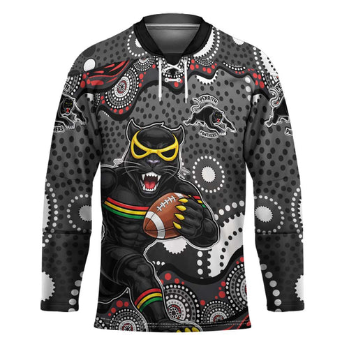 Penrith Panthers Hockey Jersey Aboriginal Dot Pattern - Rugby Mascot Heritage Pride