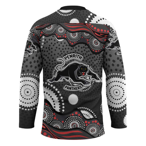 Penrith Panthers Hockey Jersey Aboriginal Dot Pattern - Rugby Mascot Heritage Pride
