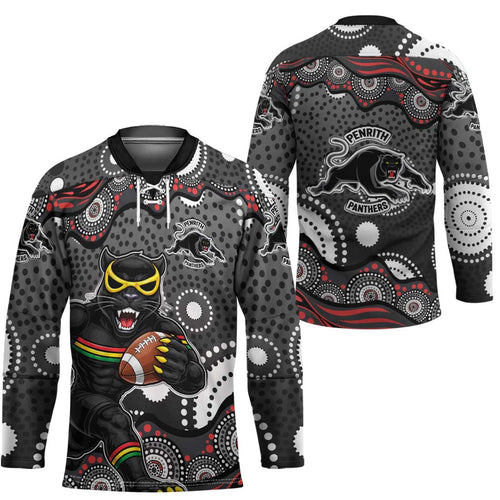 Penrith Panthers Hockey Jersey Aboriginal Dot Pattern - Rugby Mascot Heritage Pride