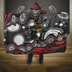Penrith Panthers Hooded Blanket Aboriginal Dot Pattern - Rugby Mascot Heritage Pride