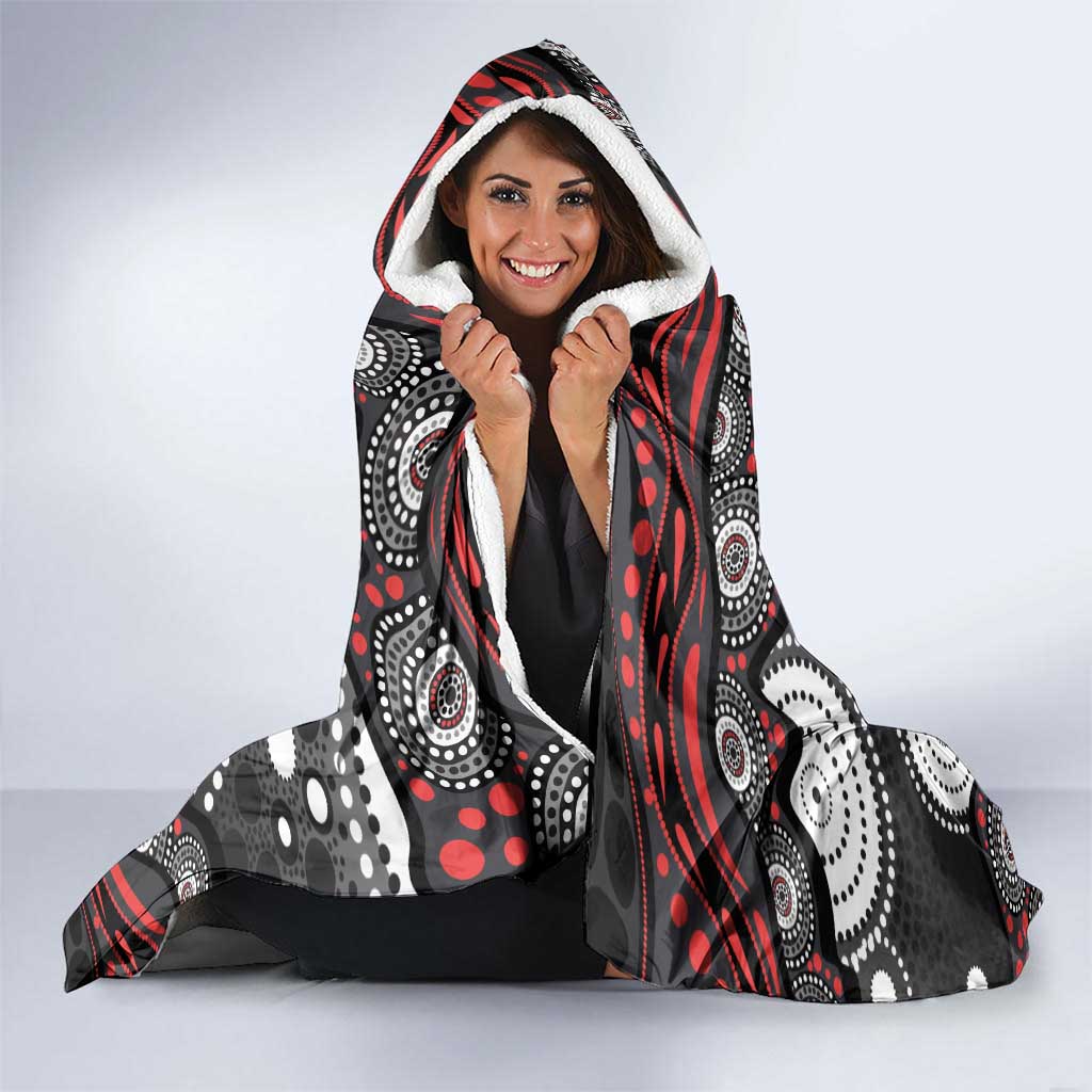 Penrith Panthers Hooded Blanket Aboriginal Dot Pattern - Rugby Mascot Heritage Pride