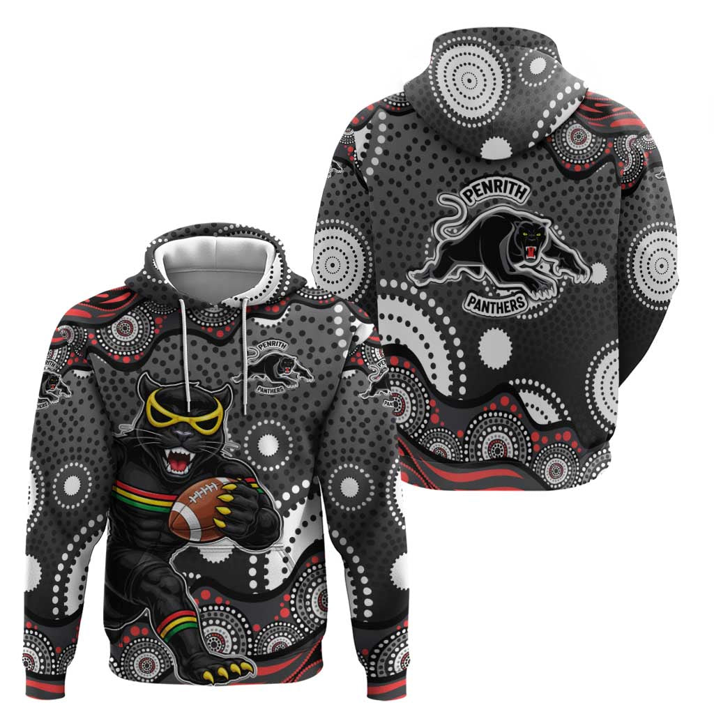 Penrith Panthers Hoodie Aboriginal Dot Pattern - Rugby Mascot Heritage Pride