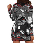 Penrith Panthers Hoodie Dress Aboriginal Dot Pattern - Rugby Mascot Heritage Pride
