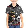 Penrith Panthers Kid Hawaiian Shirt Aboriginal Dot Pattern - Rugby Mascot Heritage Pride