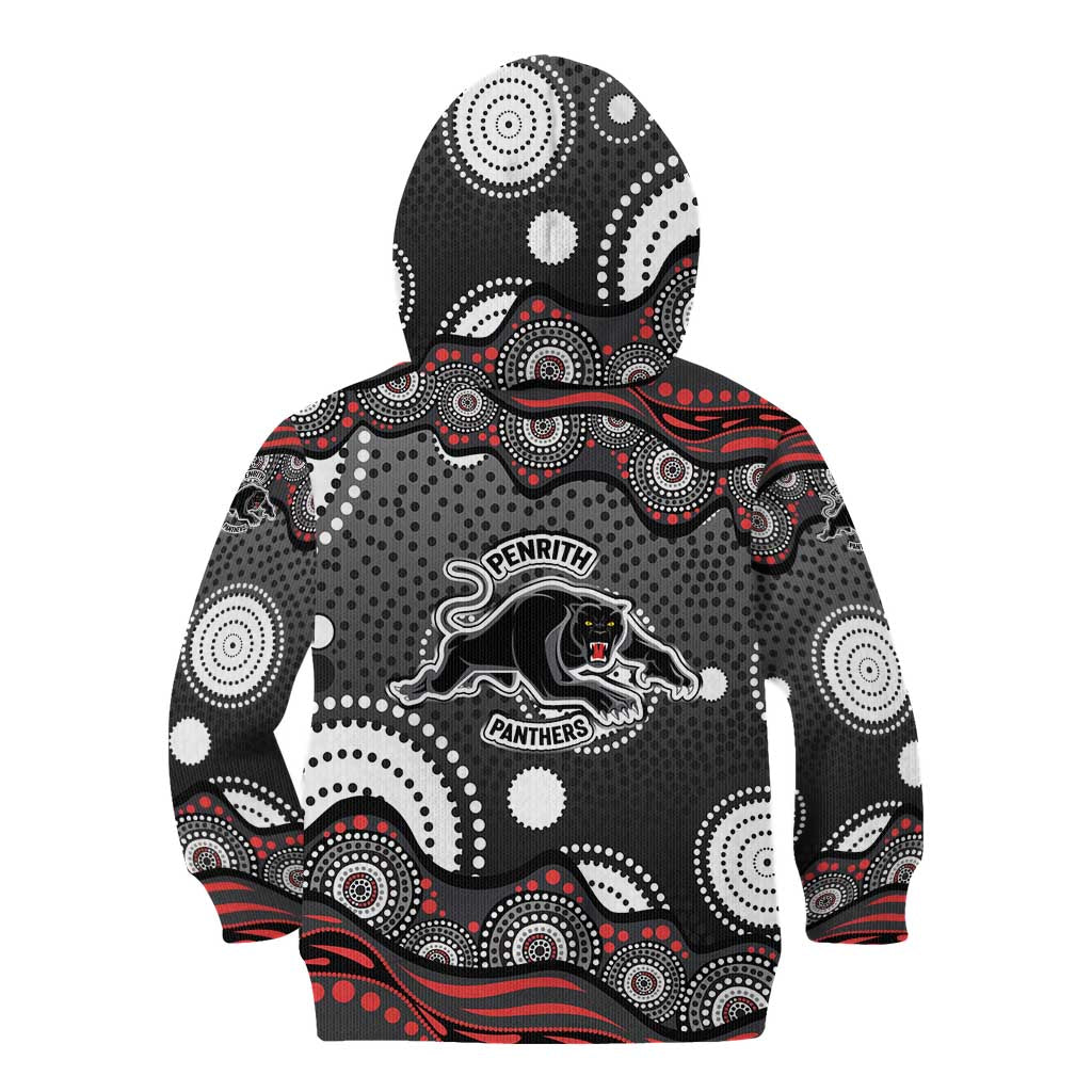 Penrith Panthers Kid Hoodie Aboriginal Dot Pattern - Rugby Mascot Heritage Pride