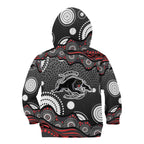Penrith Panthers Kid Hoodie Aboriginal Dot Pattern - Rugby Mascot Heritage Pride