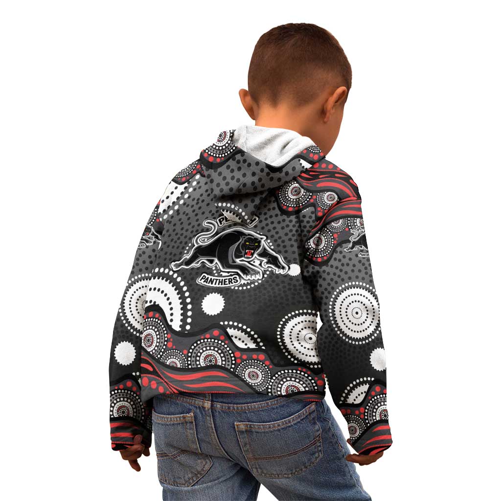 Penrith Panthers Kid Hoodie Aboriginal Dot Pattern - Rugby Mascot Heritage Pride