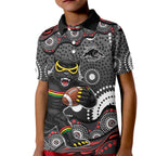 Penrith Panthers Kid Polo Shirt Aboriginal Dot Pattern - Rugby Mascot Heritage Pride