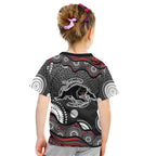 Penrith Panthers Kid T Shirt Aboriginal Dot Pattern - Rugby Mascot Heritage Pride