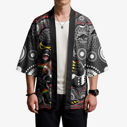 Penrith Panthers Kimono Aboriginal Dot Pattern - Rugby Mascot Heritage Pride