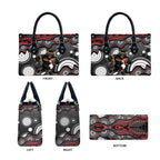 Penrith Panthers Leather Bag Aboriginal Dot Pattern - Rugby Mascot Heritage Pride