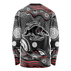 Penrith Panthers Long Sleeve Shirt Aboriginal Dot Pattern - Rugby Mascot Heritage Pride