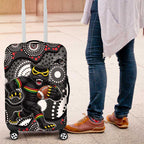 Penrith Panthers Luggage Cover Aboriginal Dot Pattern - Rugby Mascot Heritage Pride