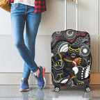 Penrith Panthers Luggage Cover Aboriginal Dot Pattern - Rugby Mascot Heritage Pride