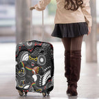 Penrith Panthers Luggage Cover Aboriginal Dot Pattern - Rugby Mascot Heritage Pride
