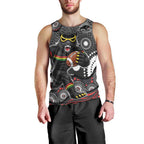 Penrith Panthers Men Tank Top Aboriginal Dot Pattern - Rugby Mascot Heritage Pride