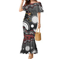 Penrith Panthers Mermaid Dress Aboriginal Dot Pattern - Rugby Mascot Heritage Pride