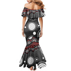Penrith Panthers Mermaid Dress Aboriginal Dot Pattern - Rugby Mascot Heritage Pride