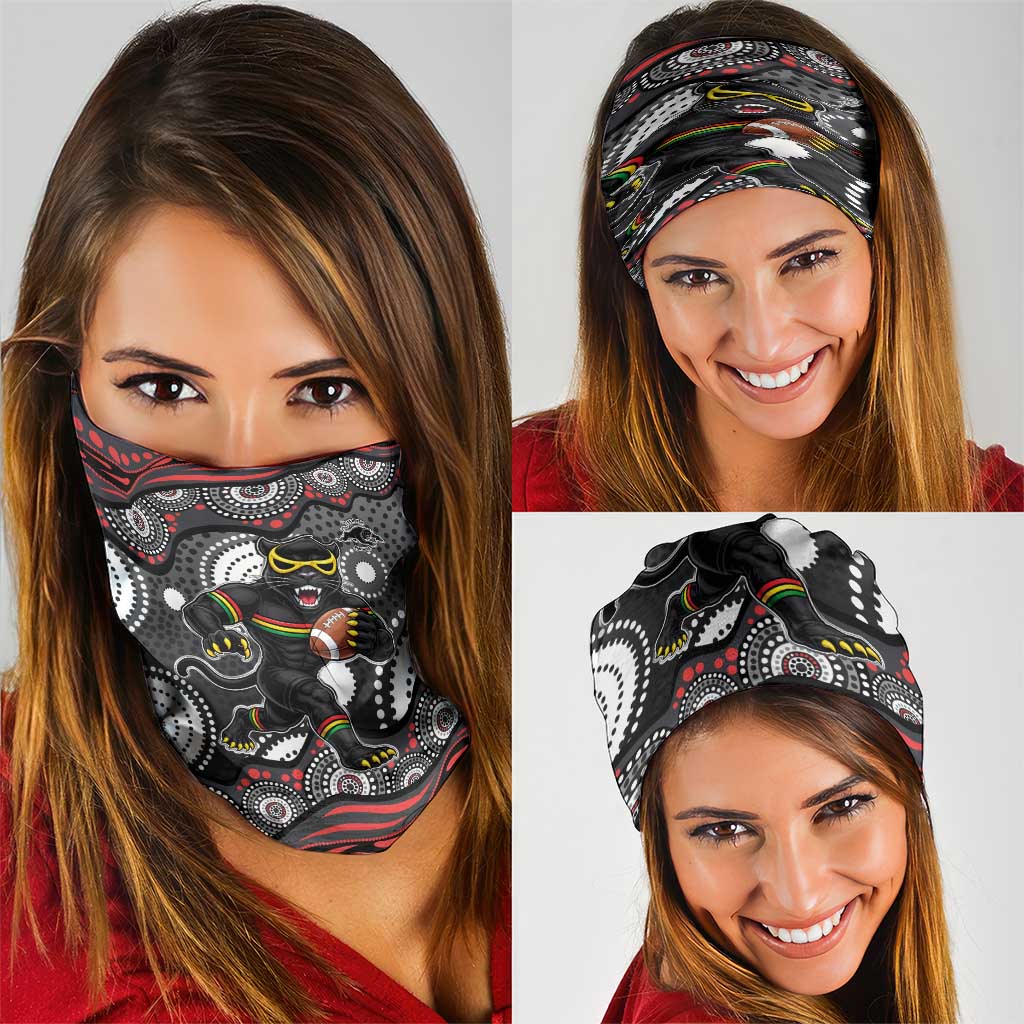 Penrith Panthers Neck Gaiter Aboriginal Dot Pattern - Rugby Mascot Heritage Pride