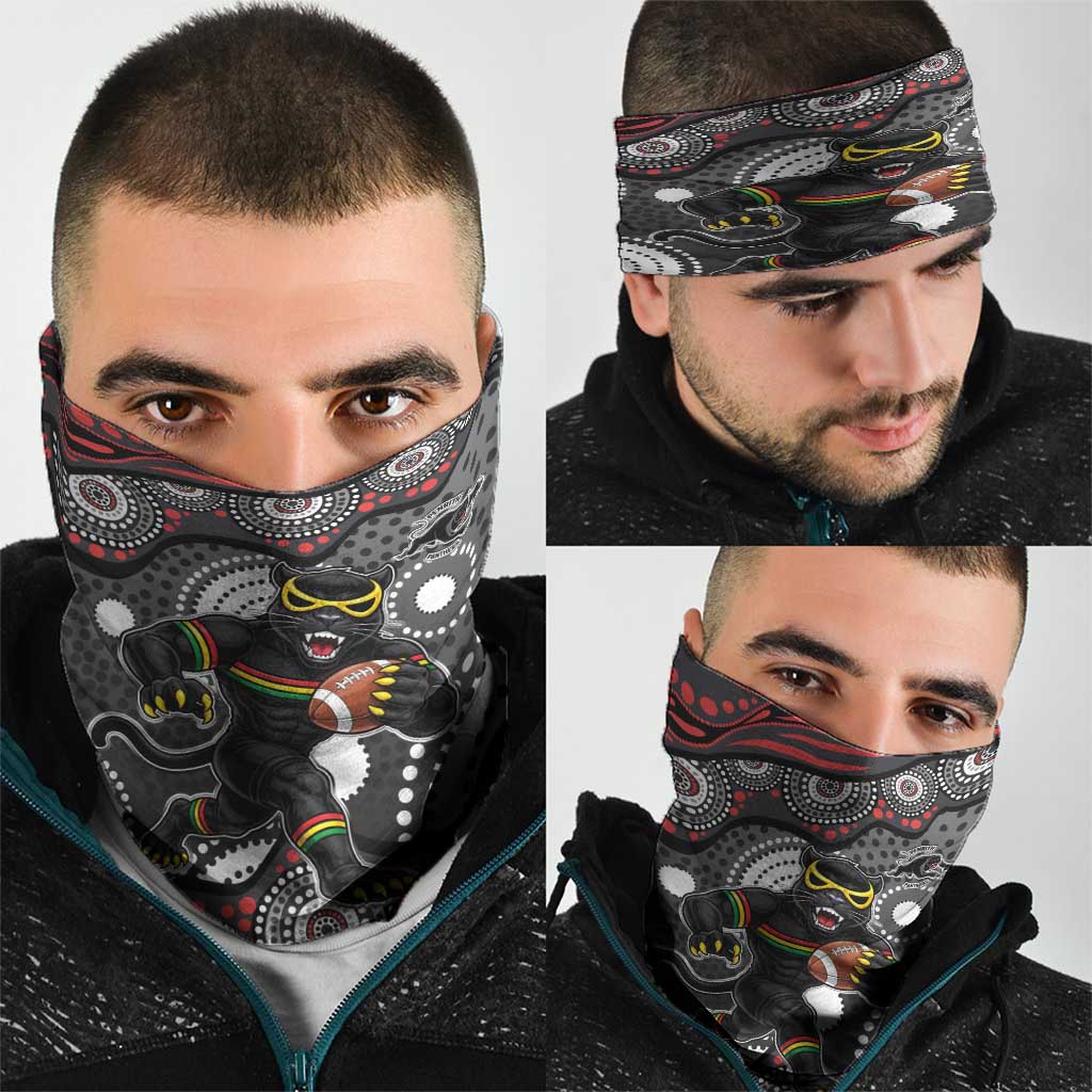 Penrith Panthers Neck Gaiter Aboriginal Dot Pattern - Rugby Mascot Heritage Pride