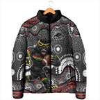 Penrith Panthers Padded Jacket Aboriginal Dot Pattern - Rugby Mascot Heritage Pride
