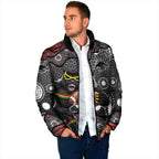 Penrith Panthers Padded Jacket Aboriginal Dot Pattern - Rugby Mascot Heritage Pride