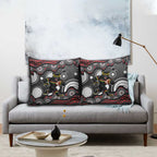 Penrith Panthers Pillow Cover Aboriginal Dot Pattern - Rugby Mascot Heritage Pride