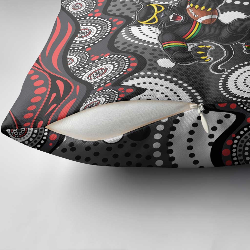 Penrith Panthers Pillow Cover Aboriginal Dot Pattern - Rugby Mascot Heritage Pride