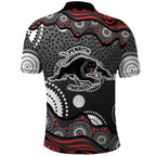 Penrith Panthers Polo Shirt Aboriginal Dot Pattern - Rugby Mascot Heritage Pride