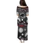 Penrith Panthers Puletasi Aboriginal Dot Pattern - Rugby Mascot Heritage Pride