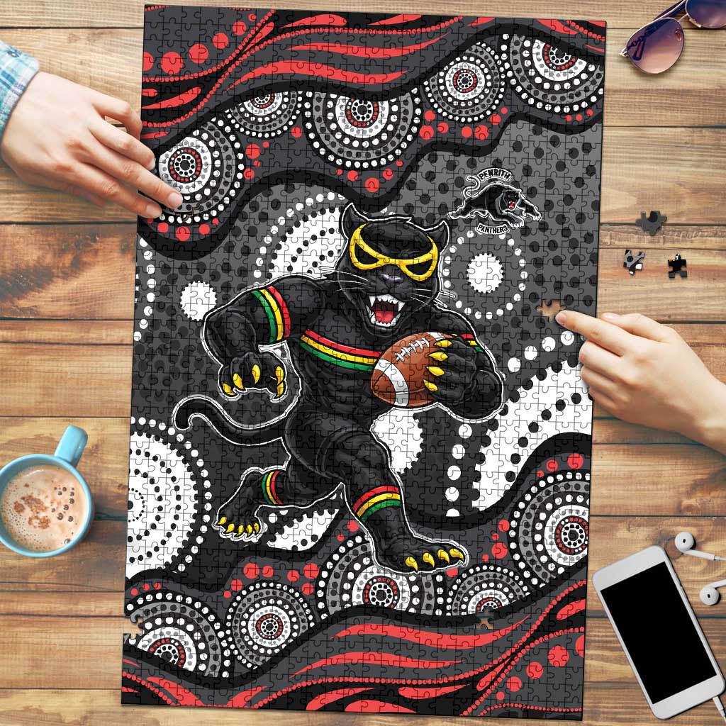 Penrith Panthers Puzzle Aboriginal Dot Pattern - Rugby Mascot Heritage Pride