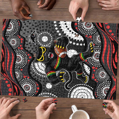 Penrith Panthers Puzzle Aboriginal Dot Pattern - Rugby Mascot Heritage Pride