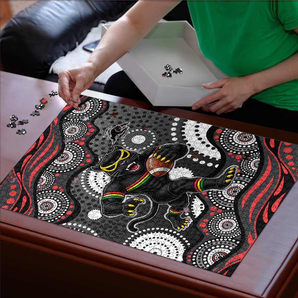 Penrith Panthers Puzzle Aboriginal Dot Pattern - Rugby Mascot Heritage Pride
