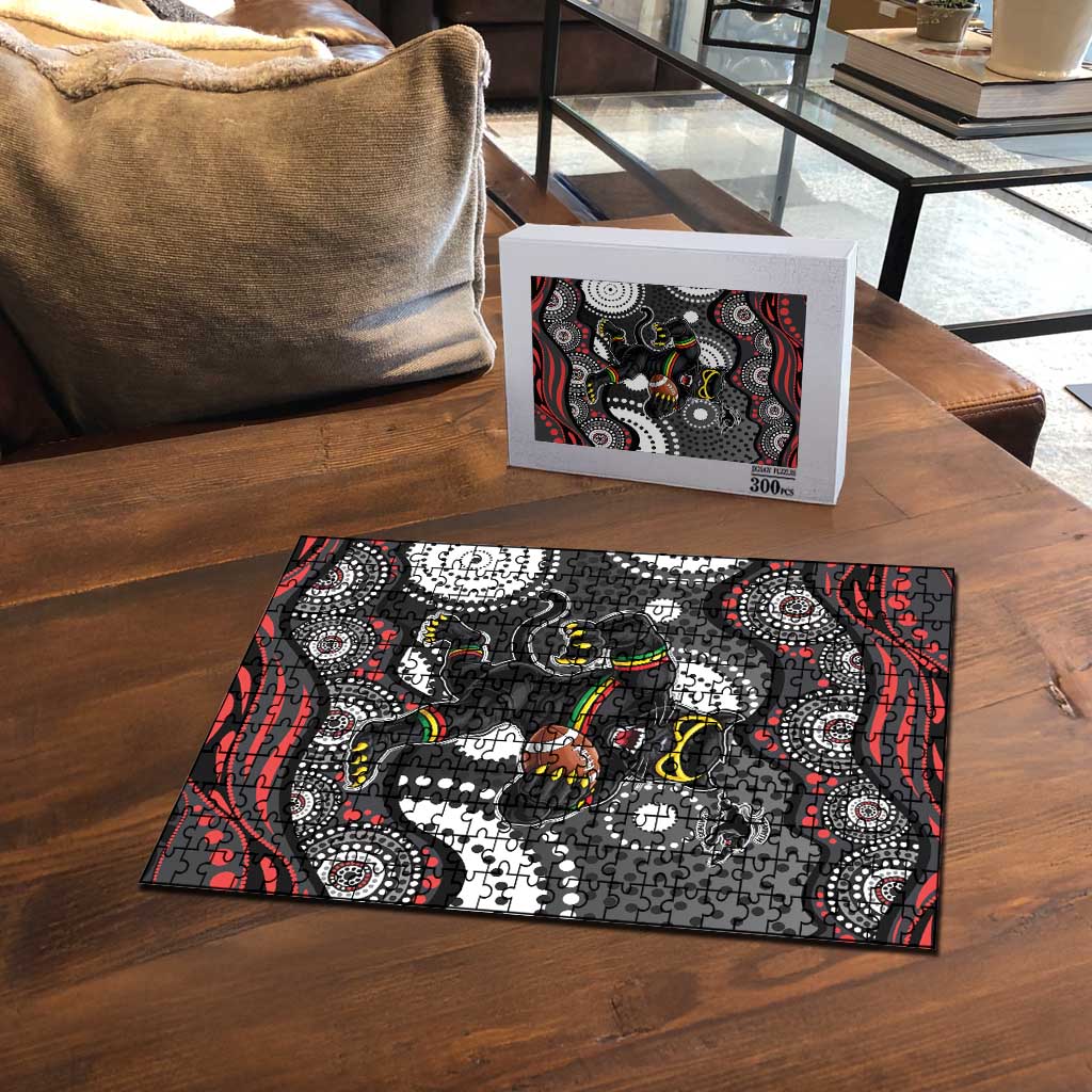 Penrith Panthers Puzzle Aboriginal Dot Pattern - Rugby Mascot Heritage Pride