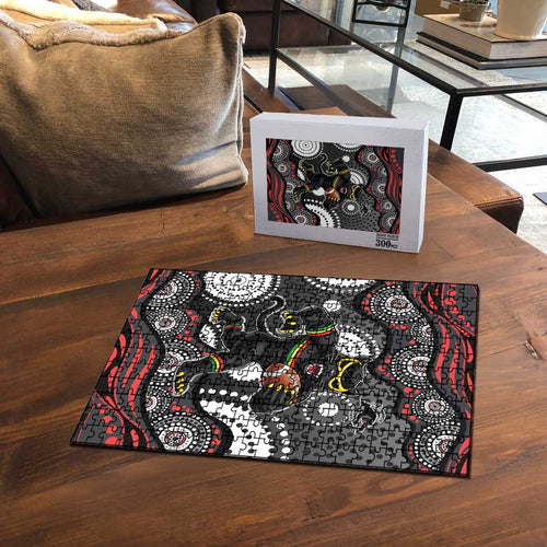 Penrith Panthers Puzzle Aboriginal Dot Pattern - Rugby Mascot Heritage Pride