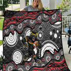 Penrith Panthers Quilt Aboriginal Dot Pattern - Rugby Mascot Heritage Pride