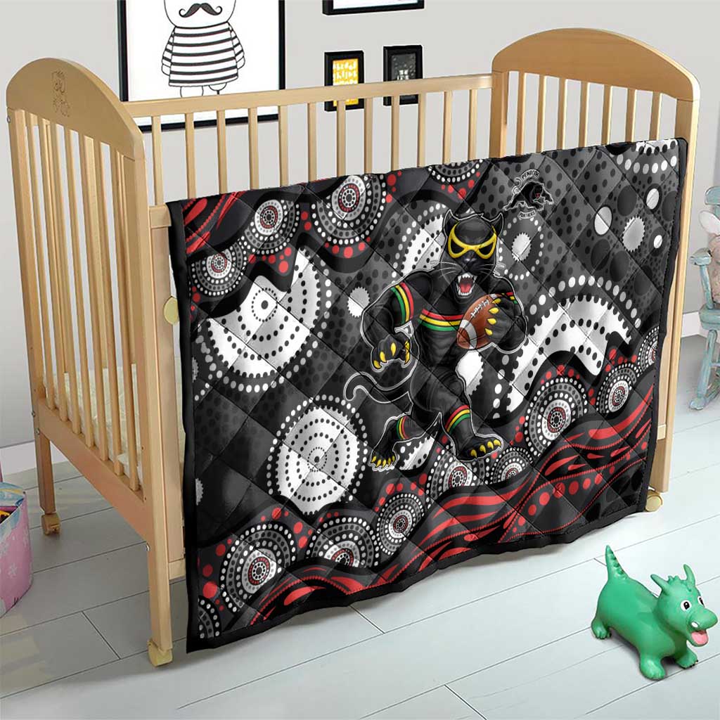 Penrith Panthers Quilt Aboriginal Dot Pattern - Rugby Mascot Heritage Pride