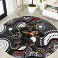 Penrith Panthers Round Carpet Aboriginal Dot Pattern - Rugby Mascot Heritage Pride